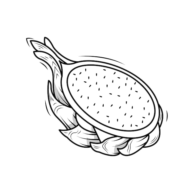 Dragon Fruit Line Art