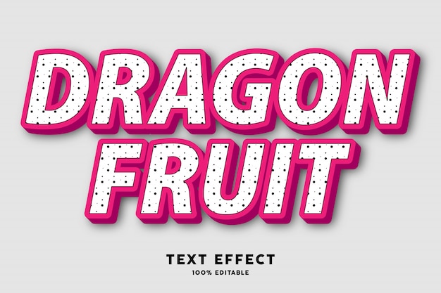 Dragon fruit stijl teksteffect