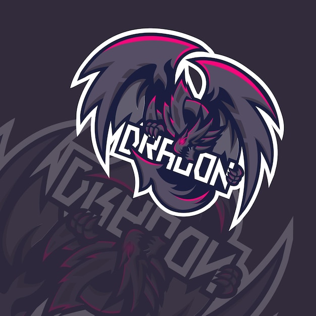 Vettore dragon gaming mascotte logo design vettore premium