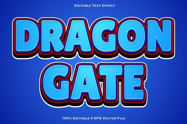 Dragon Gate bewerkbare tekst-effect 3d Emboss Gradient Style