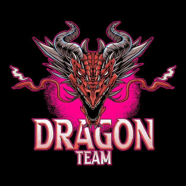 Vector dragon head as a logo or design tshirt artwork for the esport team or gamer community