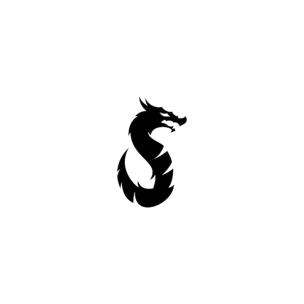 Dragon head dragon silhouette dragon emblem vector template