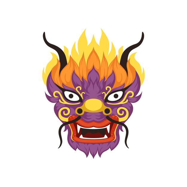 Dragon head element van Chinese traditionele Boat Festival vector illustratie op een witte background