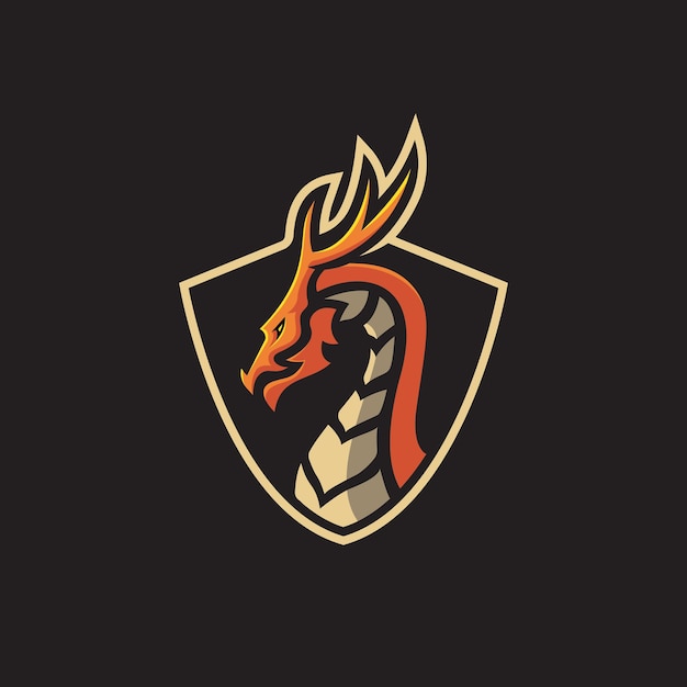 Dragon head esport logo gaming mascotte ontwerp