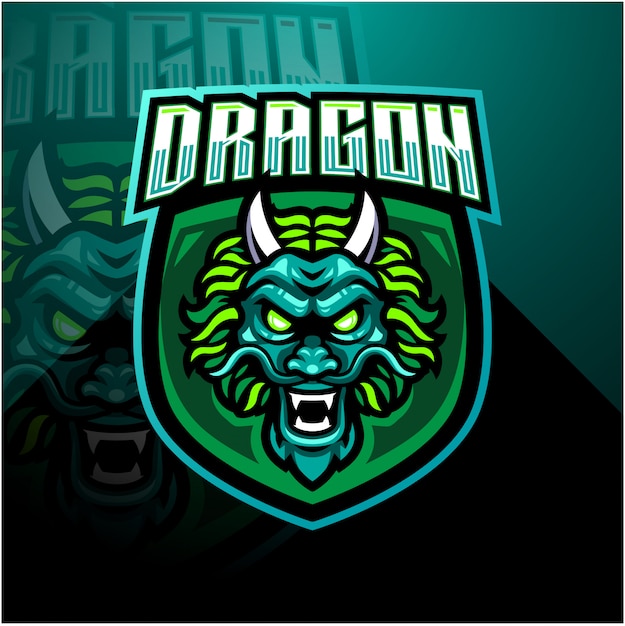 Testa di drago esports modello logo mascotte