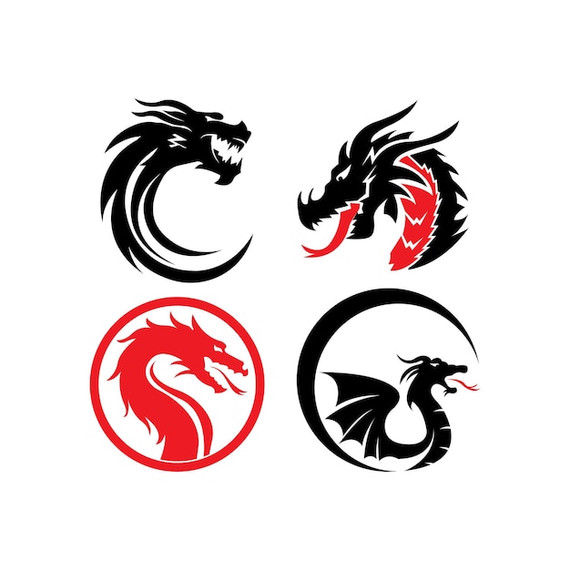 Dragon head icon logo vector design illustration