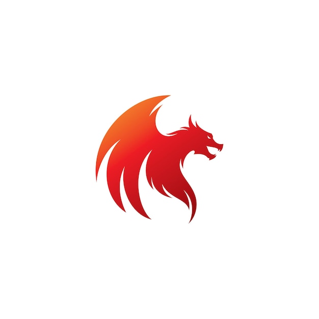 Dragon Head illustratie met kleurverloop draak logo vector icon