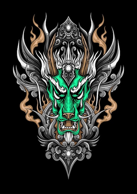 Dragon head illustration