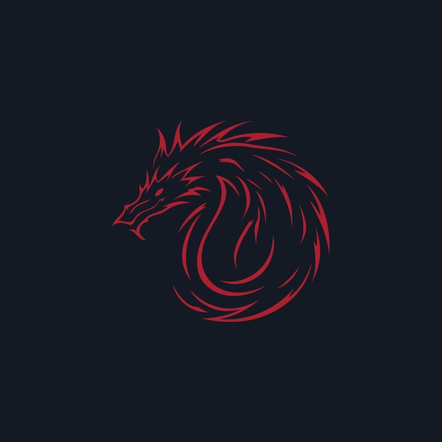 Dragon head logo design vector illustration