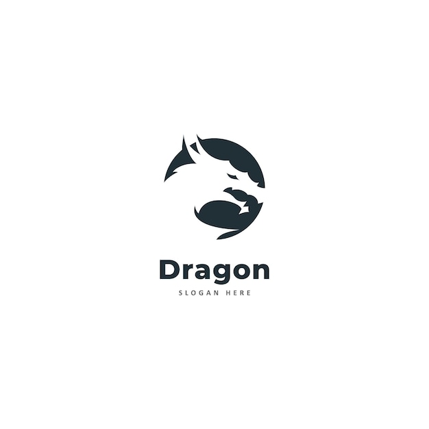 dragon head logo icon vector template