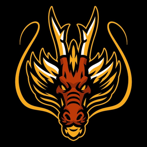 Dragon head logo sport mascotte stijl