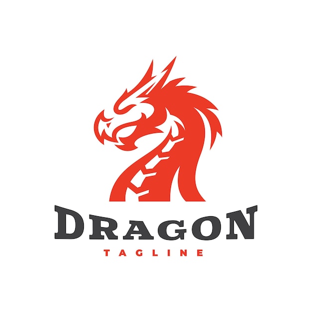 Dragon head mascot logo design. Dragon emblem vector illustration