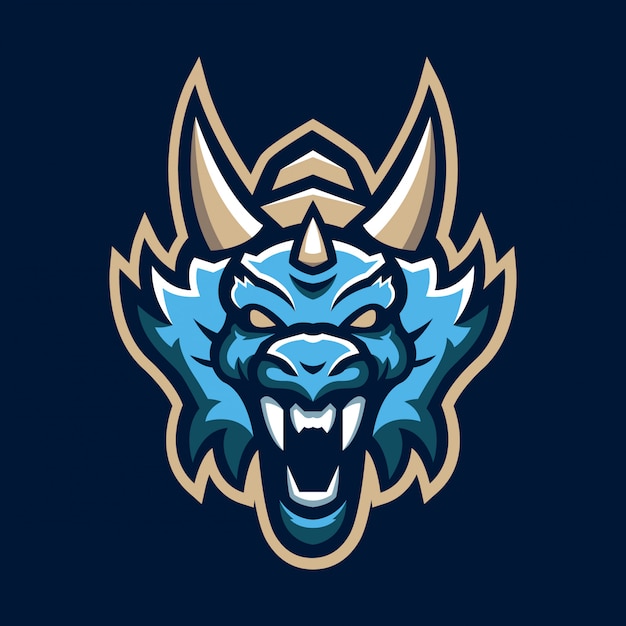 dragon head mascot logo