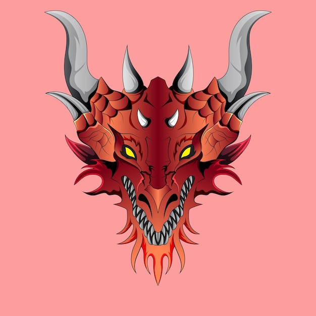 Dragon head Monster mascot and logo Design dragon tattoos