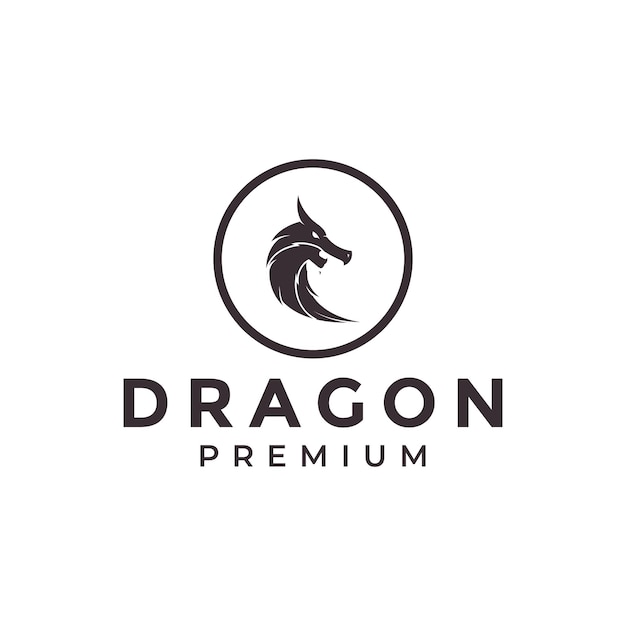 DRAGON HEAD SIMPLE LOGO VECTOR SYMBOL ILLUSTRATION DESIGN