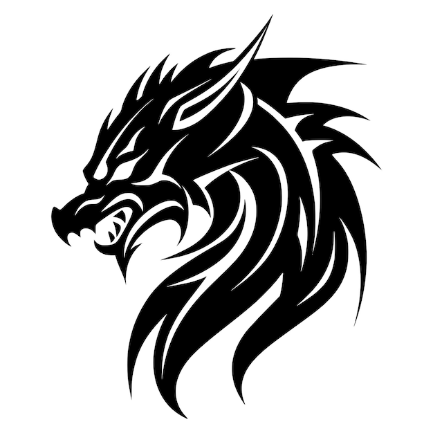 dragon head wild animal Chinese zodiac logo