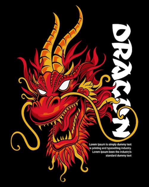 Dragon hoofd illustratie