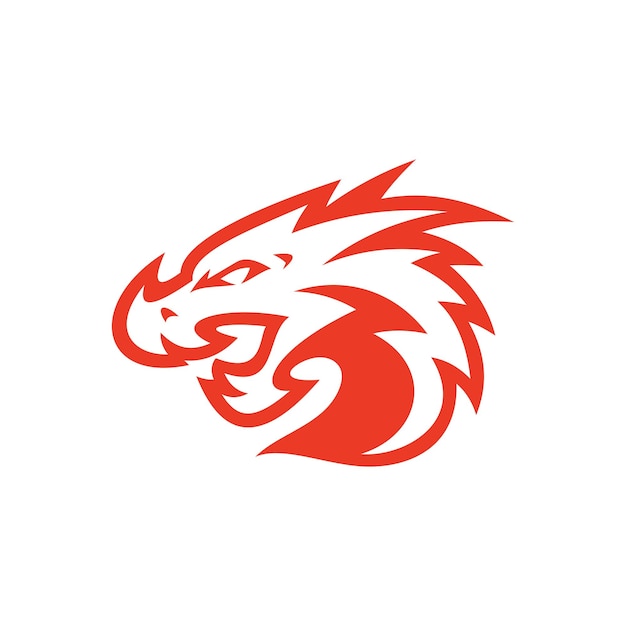 Dragon hoofd mascotte logo ontwerp. Draak embleem vector illustratie