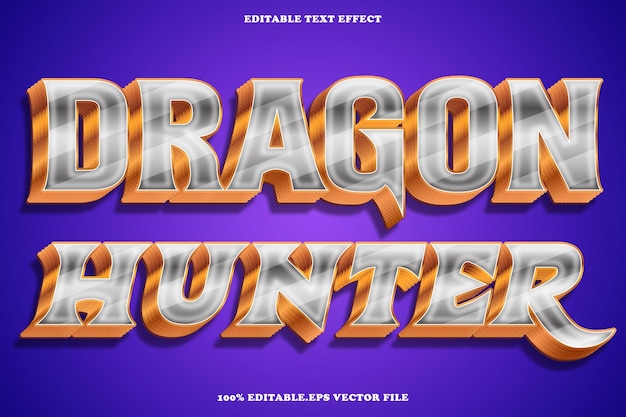 Dragon hunter editable text effect 3d emboss gradient style