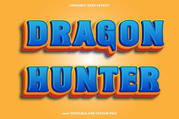 Dragon hunter editable text effect 3d emboss gradient style