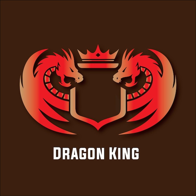 Dragon king vector logo design colorato