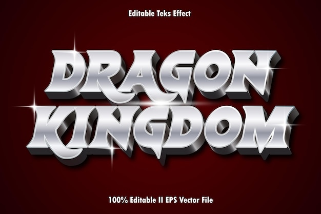 Dragon kingdom editable text effect 3d emboss gradient style