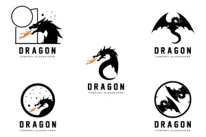 Vector dragon logo design chinese geloofslegende dierlijke illustratie