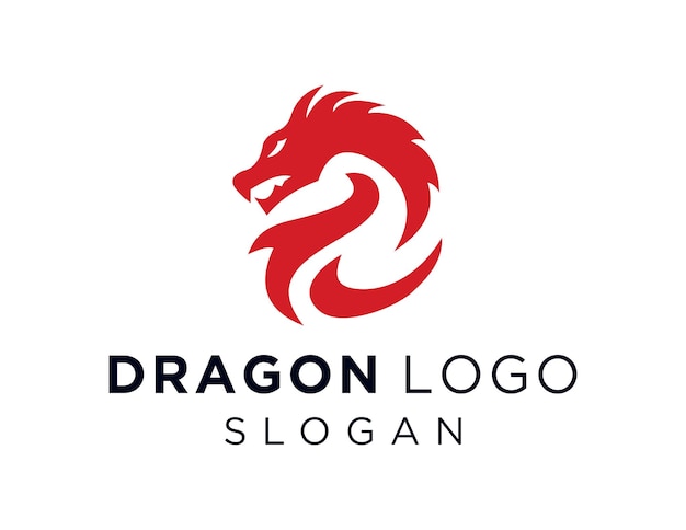 ドラゴンロゴのデザインはCorel Draw 2018アプリケーションを使用して白い背景で作成されました