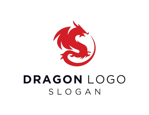 ドラゴンロゴのデザインはCorel Draw 2018アプリケーションを使用して白い背景で作成されました