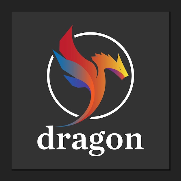 dragon logo design in simple round