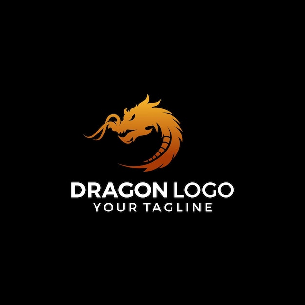 Vector dragon logo design vector illustration