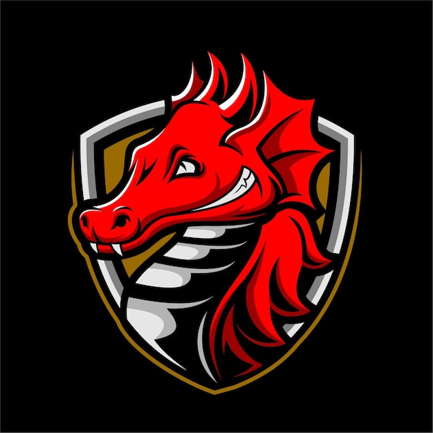 Vettore emblema del logo del drago