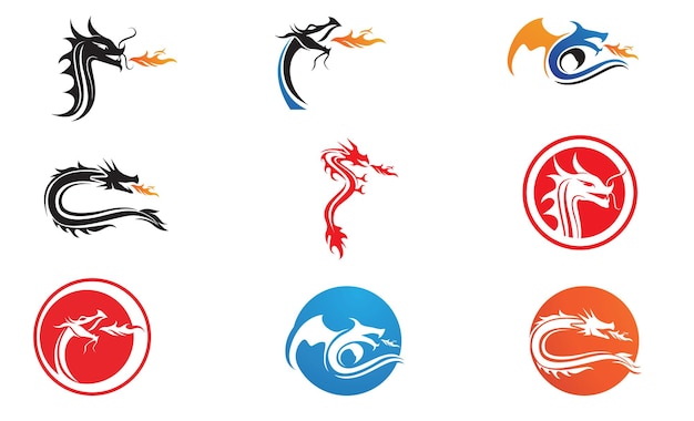 Dragon logo en symbool sjabloon vector