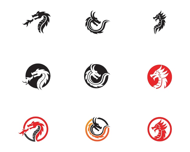 Dragon logo icon vector