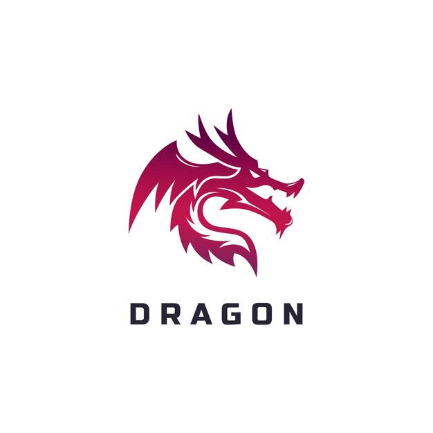 Premium Vector | Dragon logo illustration simple gradient vector