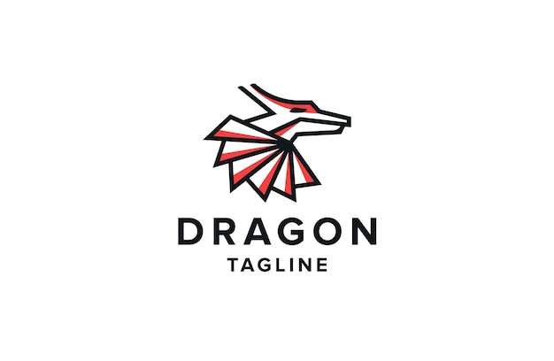 Dragon logo pictogram ontwerp sjabloon platte vectorillustratie