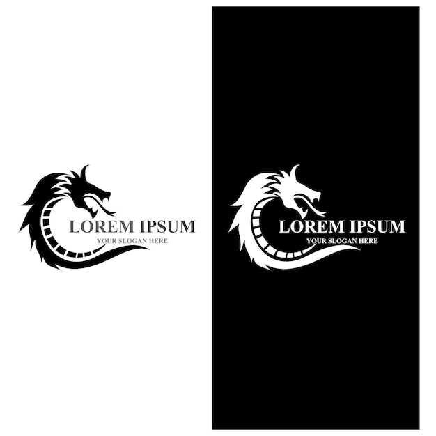 Dragon logo template vector illustration