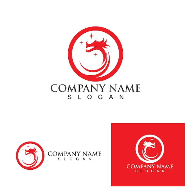 Dragon logo vector icon illustration design