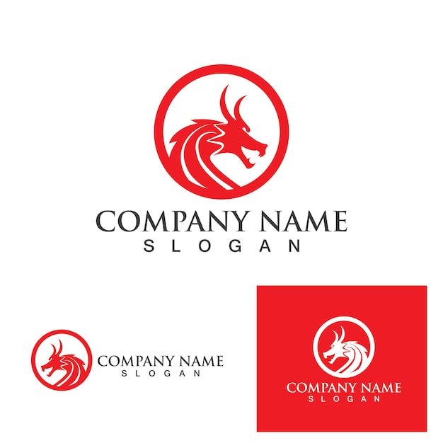 Dragon logo vector pictogram illustratie ontwerp