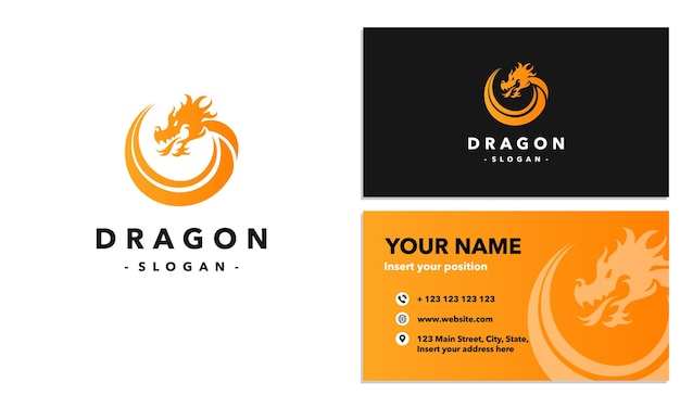 dragon logo vector. simple and flat design