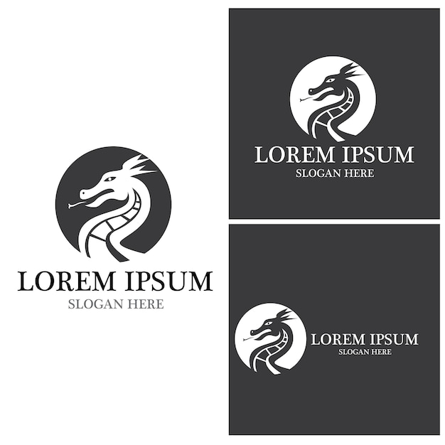 Dragon logo vector template illustration