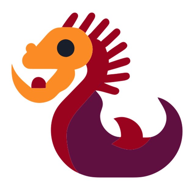 dragon lunar new year icon colored shapes