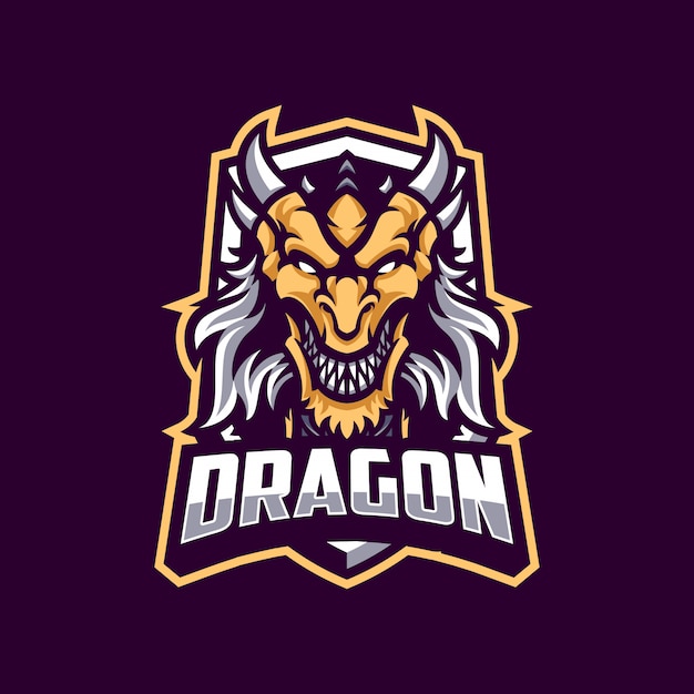 Dragon Mascot in Dark Background