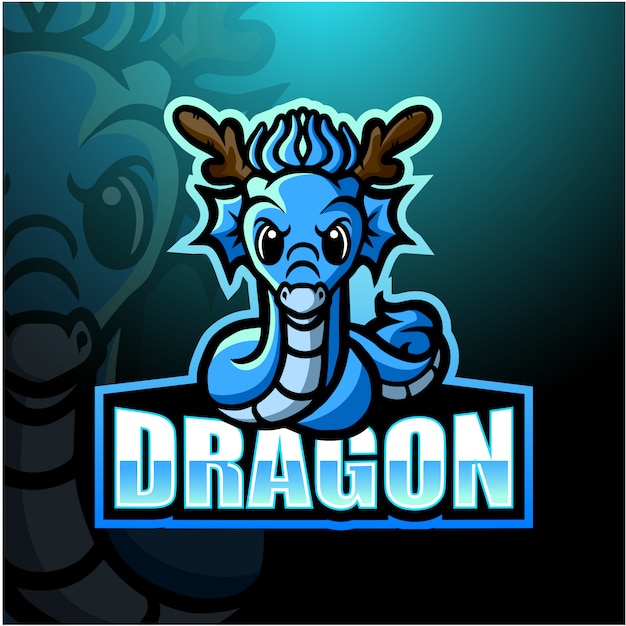 Illustrazione della mascotte del drago esport