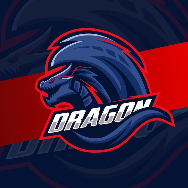 Mascotte drago esport logo design