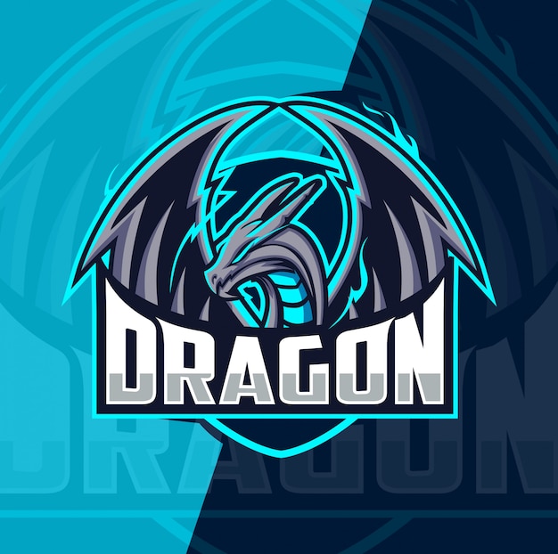 Mascotte drago esport logo design