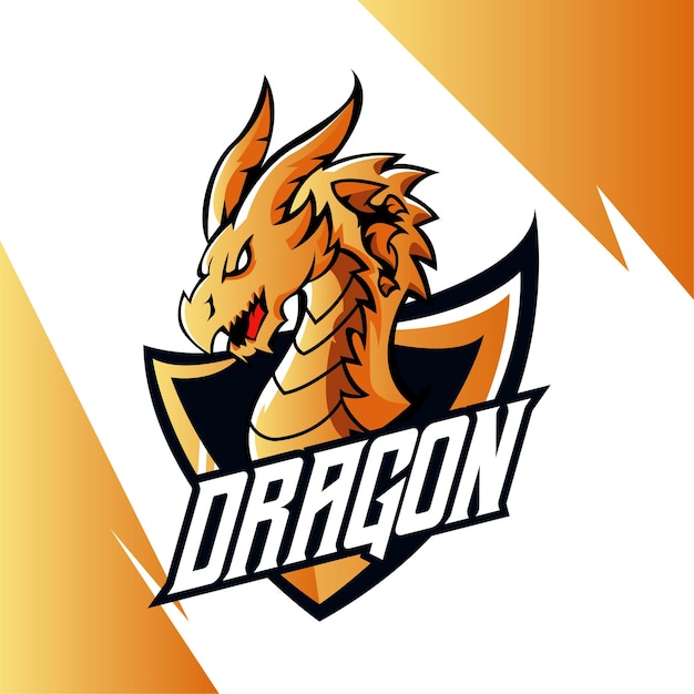 Иллюстрация логотипа dragon mascot esport