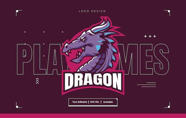 Dragon mascot esport logo template