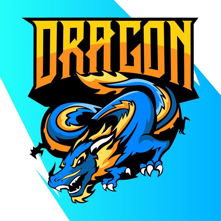 DRAGON MASCOT ESPORT LOGO VECTOR