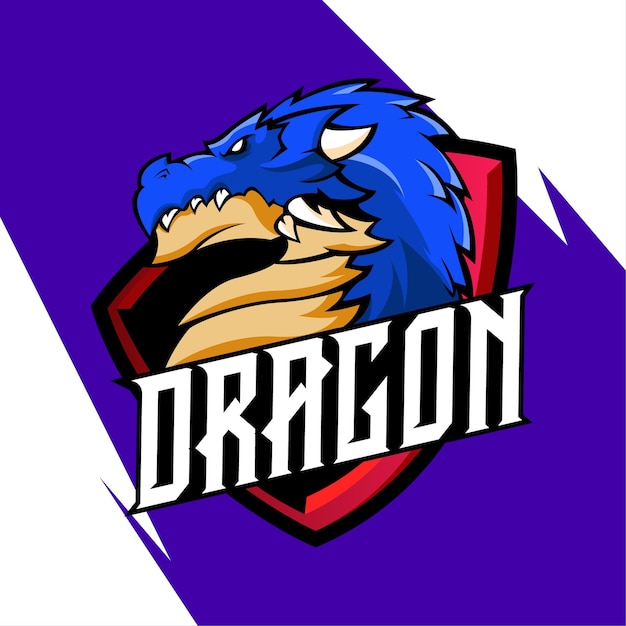 Dragon mascot esport logo vettoriale